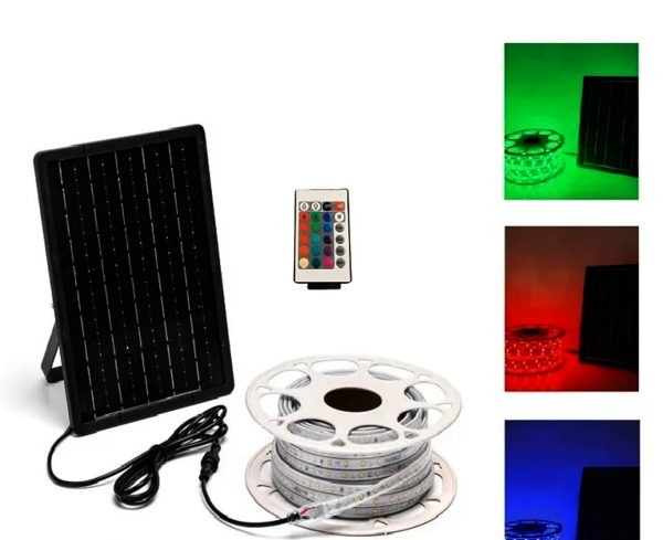 ریسه ی شلنگی 20 متری خورشیدی RGB افکت دار